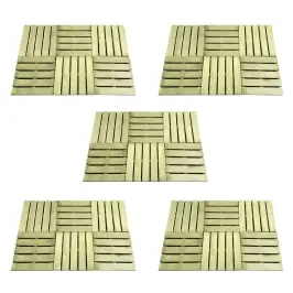 Grindų Plytelės, 30Vnt., Žalios Spalvos, 50X50cm Mediena