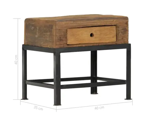 Naktsskapītis, 40X35X40 Cm, Pārstrādāts Masīvkoks Vidaxl