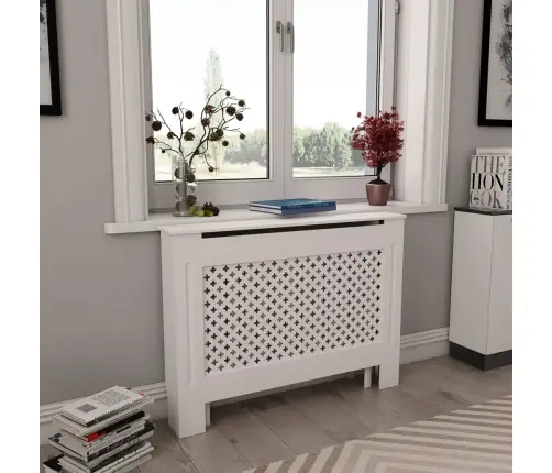 Radiatora Pārsegs, Balts, 112X19X81,5 Cm, Mdf Vidaxl