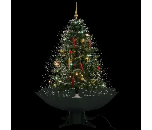 Mākslīgā Ziemassvētku Egle Ar Sniegu Un Pamatni, Zaļa, 140 Cm Vidaxl