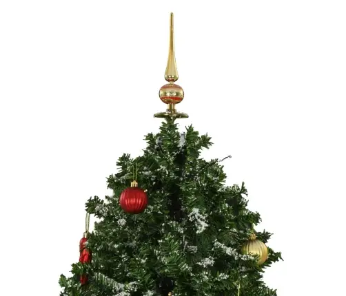 Mākslīgā Ziemassvētku Egle Ar Sniegu Un Pamatni, Zaļa, 140 Cm Vidaxl