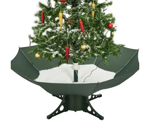 Mākslīgā Ziemassvētku Egle Ar Sniegu Un Pamatni, Zaļa, 140 Cm Vidaxl