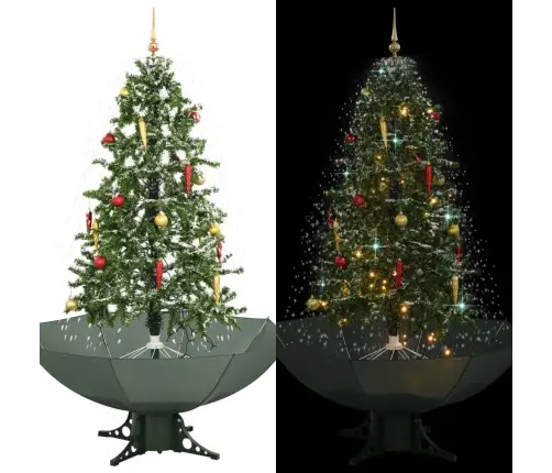 Mākslīgā Ziemassvētku Egle Ar Sniegu Un Pamatni, Zaļa, 170 Cm Vidaxl