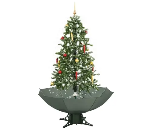 Mākslīgā Ziemassvētku Egle Ar Sniegu Un Pamatni, Zaļa, 170 Cm Vidaxl