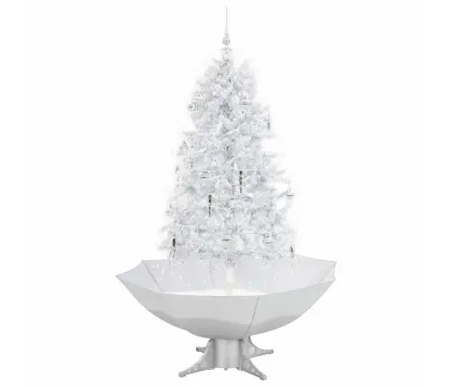 Lumesajuga Jõulukuusk Vihmavarjualusega Valge 170 Cm