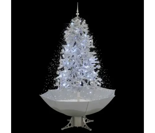 Lumesajuga Jõulukuusk Vihmavarjualusega Valge 170 Cm