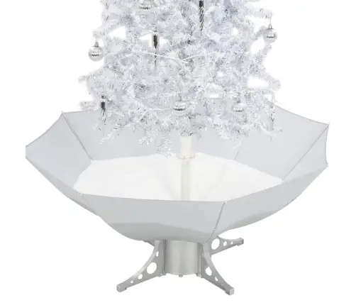 Lumesajuga Jõulukuusk Vihmavarjualusega Valge 170 Cm