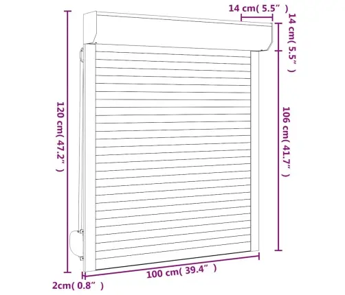 Ruļļu Slēģis, 100X120 Cm, Alumīnijs, Balts Vidaxl