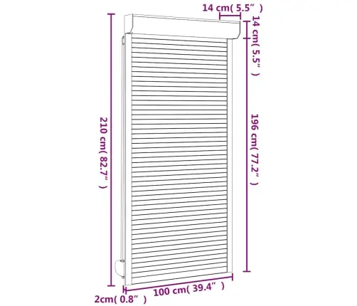 Ruļļu Slēģis, 100X210 Cm, Alumīnijs, Balts Vidaxl