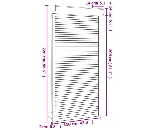 Fassaadiruloo Alumiinium 110 X 220 cm Valge