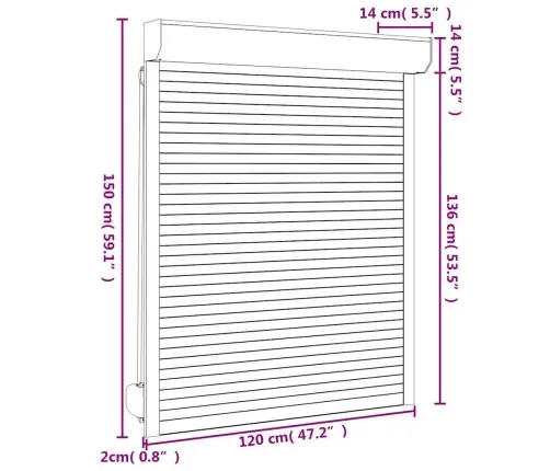 Žaliuzės, Baltos Spalvos, 120X150cm Aliuminis