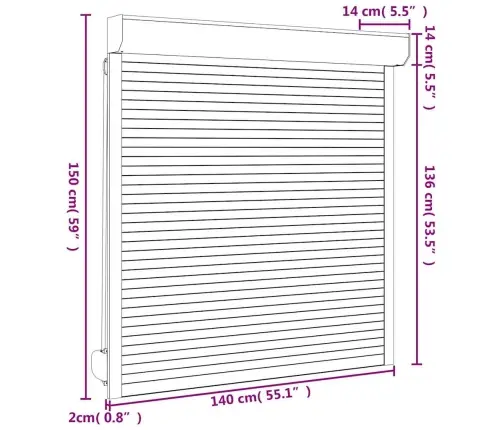 Ruļļu Slēģis, 140X150 Cm, Alumīnijs, Balts Vidaxl