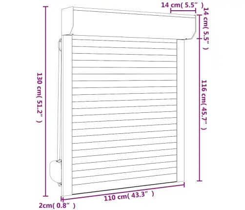 Ruļļu Slēģis, 110X130 Cm, Alumīnijs, Antracītpelēks Vidaxl