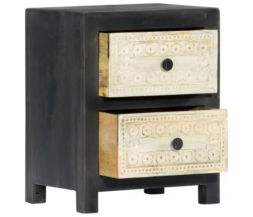 Naktsskapītis, 40X30X50 Cm, Pelēks, Mango Masīvkoks Vidaxl