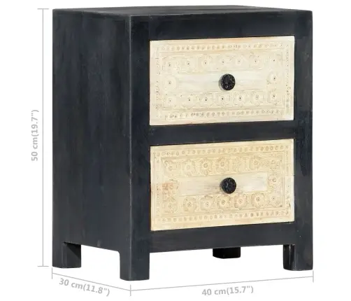 Naktsskapītis, 40X30X50 Cm, Pelēks, Mango Masīvkoks Vidaxl