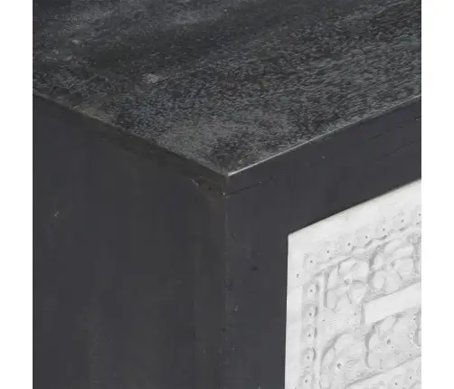 Telerikapp, Hall Ja Valge, 120 X 30 X 40 Cm Mangopuit Telerikapp, Hall Ja Valge, 120 X 30 X 40 Cm Mangopuit
