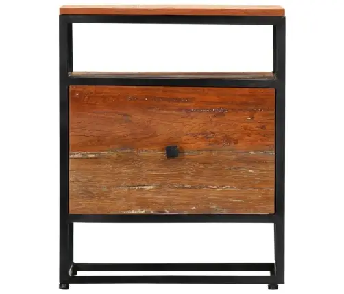 Naktsskapītis, 40X30X50 Cm, Pārstrādāts Masīvkoks, Tērauds Vidaxl Naktsskapītis, 40X30X50 Cm, Pārstrādāts Masīvkoks, Tērauds Vidaxl