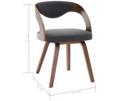 Valgomojo Kėdės, 2Vnt., Tams. Pilkos Sp., Išlenkta Med. Ir Aud. Valgomojo Kėdės, 2Vnt., Tams. Pilkos Sp., Išlenkta Med. Ir Aud.