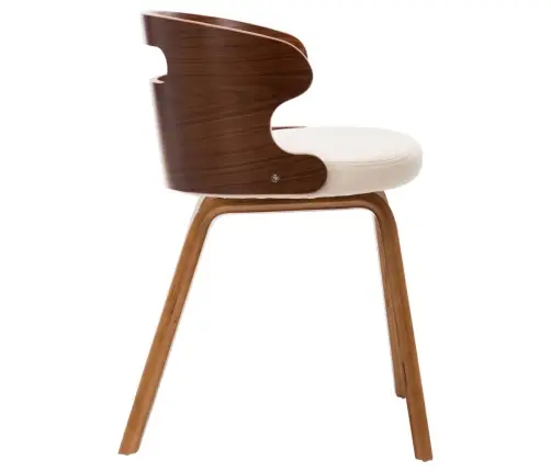 Söögitoolid 2 Tk, Kreemjasvalge, Painutatud Puit Ja Kunstnahk