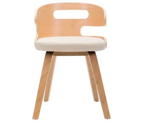 Virtuves Krēsli, 2 Gab., Liekts Koks Un Mākslīgā Āda, Krēmkrāsā Vidaxl