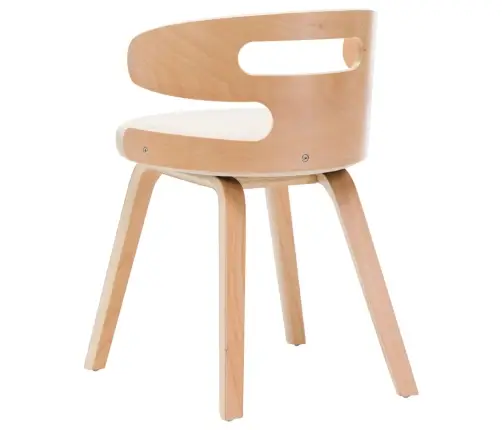 Virtuves Krēsli, 2 Gab., Liekts Koks Un Mākslīgā Āda, Krēmkrāsā Vidaxl