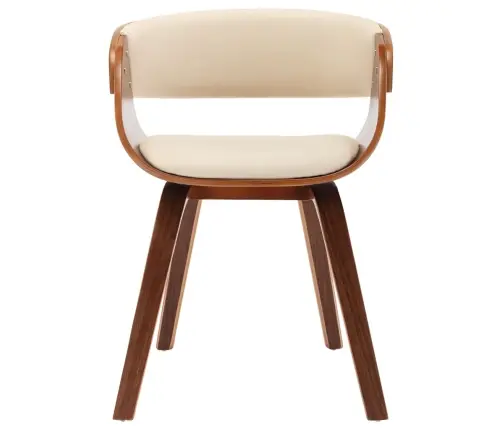 Söögitool, Kreemjasvalge, Painutatud Puit Ja Kunstnahk