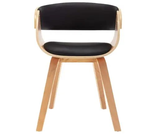 Virtuves Krēsls, Izliekts Koks Un Mākslīgā Āda, Melns Vidaxl