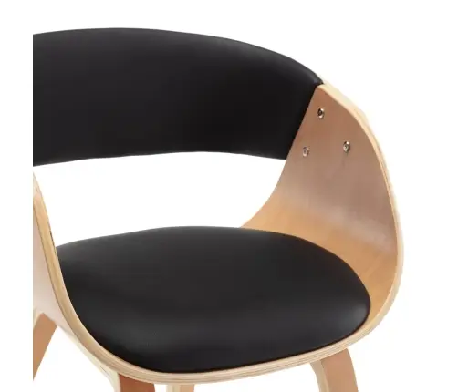 Virtuves Krēsls, Izliekts Koks Un Mākslīgā Āda, Melns Vidaxl