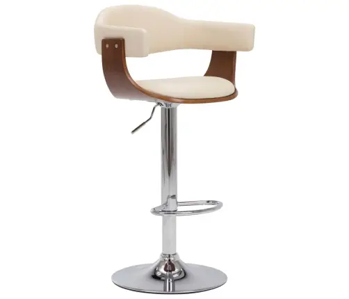 Bāra Krēsli, 2 Gab., Izliekts Koks, Krēmkrāsas Mākslīgā Āda Vidaxl