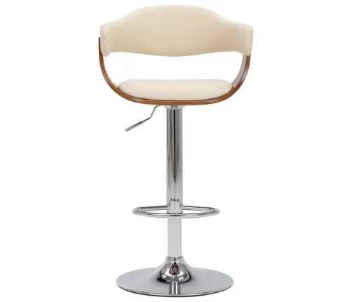 Bāra Krēsli, 2 Gab., Izliekts Koks, Krēmkrāsas Mākslīgā Āda Vidaxl