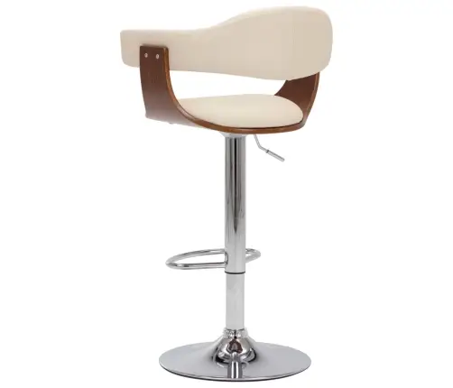 Bāra Krēsli, 2 Gab., Izliekts Koks, Krēmkrāsas Mākslīgā Āda Vidaxl