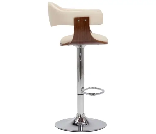 Bāra Krēsli, 2 Gab., Izliekts Koks, Krēmkrāsas Mākslīgā Āda Vidaxl