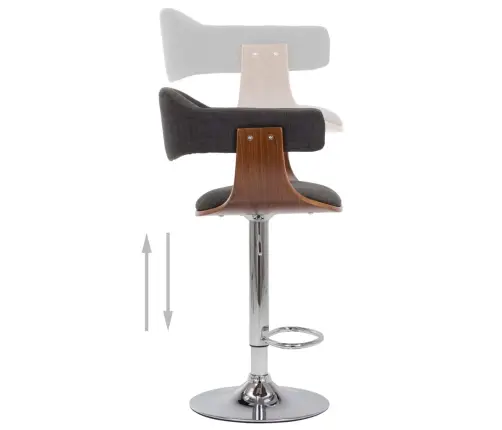 Baaritoolid 2 Tk, Hall, Painutatud Puit Ja Kangas