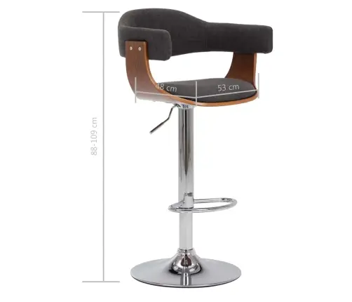 Baaritoolid 2 Tk, Hall, Painutatud Puit Ja Kangas