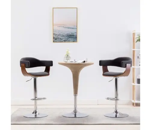 Baaritoolid 2 Tk, Hall, Painutatud Puit Ja Kangas