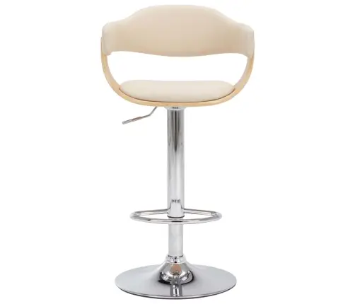 Bāra Krēsli, 2 Gab., Izliekts Koks, Krēmkrāsas Mākslīgā Āda Vidaxl