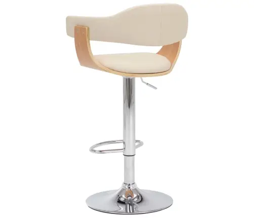 Bāra Krēsli, 2 Gab., Izliekts Koks, Krēmkrāsas Mākslīgā Āda Vidaxl