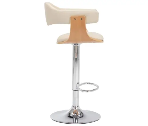 Bāra Krēsli, 2 Gab., Izliekts Koks, Krēmkrāsas Mākslīgā Āda Vidaxl