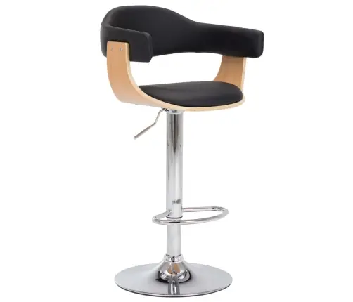 Baaritoolid 2 Tk, Must, Painutatud Puit Ja Kunstnahk