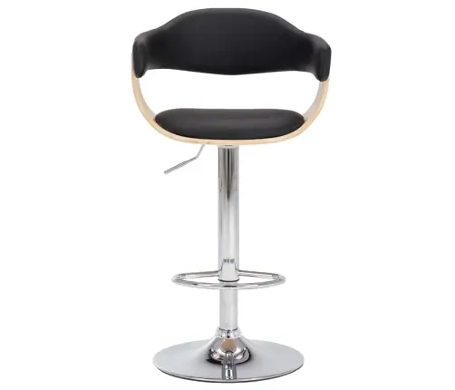 Baaritoolid 2 Tk, Must, Painutatud Puit Ja Kunstnahk