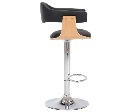 Baaritoolid 2 Tk, Must, Painutatud Puit Ja Kunstnahk