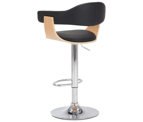 Baaritoolid 2 Tk, Must, Painutatud Puit Ja Kunstnahk