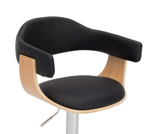 Baaritoolid 2 Tk, Must, Painutatud Puit Ja Kunstnahk