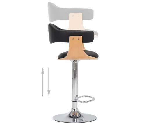 Baaritoolid 2 Tk, Must, Painutatud Puit Ja Kunstnahk