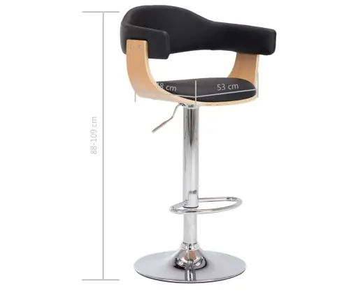 Baaritoolid 2 Tk, Must, Painutatud Puit Ja Kunstnahk