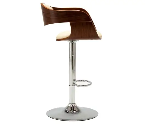 Bāra Krēsls, Krēmkrāsas, Liekts Koks Un Mākslīgā Āda Vidaxl