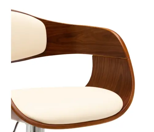 Bāra Krēsls, Krēmkrāsas, Liekts Koks Un Mākslīgā Āda Vidaxl