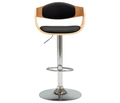 Bāra Krēsls, Melns, Liekts Koks Un Mākslīgā Āda Vidaxl