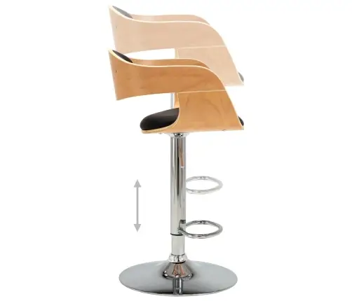 Bāra Krēsls, Melns, Liekts Koks Un Mākslīgā Āda Vidaxl