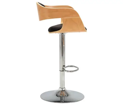 Bāra Krēsls, Melns, Liekts Koks Un Mākslīgā Āda Vidaxl